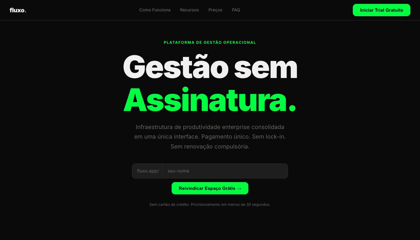 Fluxo — Gestão sem Assinatura